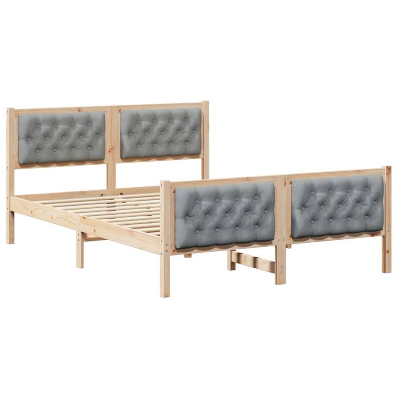 Casa si Gradina - Mobilier - Paturi si accesorii - Paturi - Cadru de pat cu headboard Gri deschis 140 x 200 cm tesatura - Infinity.ro