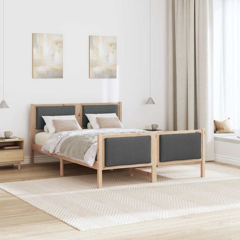 Casa si Gradina - Mobilier - Paturi si accesorii - Paturi - Cadru de pat cu headboard Gri inchis 160 x 200 cm tesatura - Infinity.ro