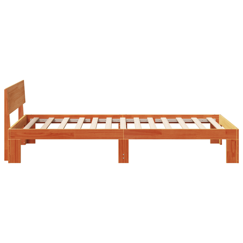 Casa si Gradina - Mobilier - Paturi si accesorii - Paturi - Cadru de pat cu headboard maro cerat 80x200 cm lemn masiv de pin - Infinity.ro