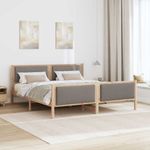 Casa si Gradina - Mobilier - Paturi si accesorii - Paturi - Cadru de pat cu headboard Gri taupe 180 x 200 cm tesatura - Infinity.ro