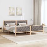 Casa si Gradina - Mobilier - Paturi si accesorii - Paturi - Cadru de pat cu headboard Gri taupe 200 x 200 cm tesatura - Infinity.ro