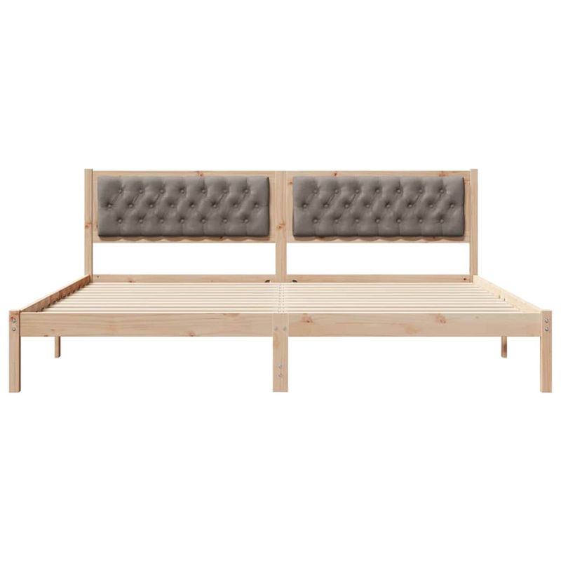 Casa si Gradina - Mobilier - Paturi si accesorii - Paturi - Cadru de pat cu headboard Gri taupe 200 x 200 cm tesatura - Infinity.ro