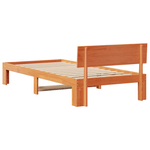 Casa si Gradina - Mobilier - Paturi si accesorii - Paturi - Cadru de pat cu headboard maro cerat 80x200 cm lemn masiv de pin - Infinity.ro