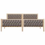 Casa si Gradina - Mobilier - Paturi si accesorii - Paturi - Cadru de pat cu headboard Gri taupe 200 x 200 cm tesatura - Infinity.ro