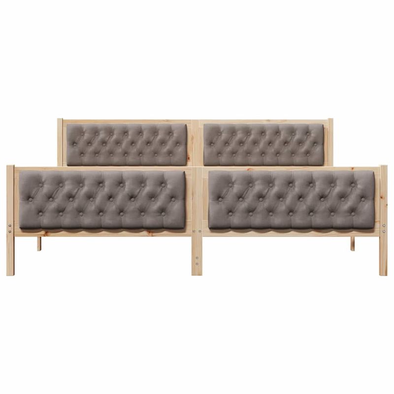 Casa si Gradina - Mobilier - Paturi si accesorii - Paturi - Cadru de pat cu headboard Gri taupe 200 x 200 cm tesatura - Infinity.ro