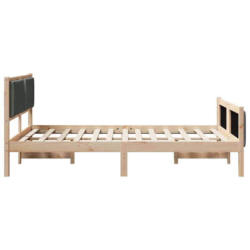 Casa si Gradina - Mobilier - Paturi si accesorii - Paturi - Cadru de pat cu headboard Gri inchis 160 x 200 cm tesatura - Infinity.ro
