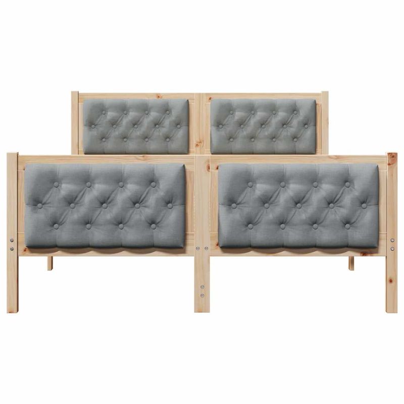 Casa si Gradina - Mobilier - Paturi si accesorii - Paturi - Cadru de pat cu headboard Gri deschis 140 x 200 cm tesatura - Infinity.ro