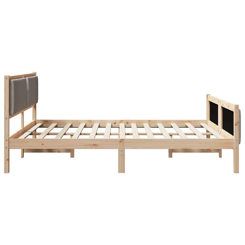Casa si Gradina - Mobilier - Paturi si accesorii - Paturi - Cadru de pat cu headboard Gri taupe 180 x 200 cm tesatura - Infinity.ro
