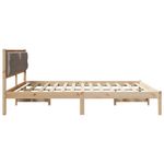 Casa si Gradina - Mobilier - Paturi si accesorii - Paturi - Cadru de pat cu headboard Gri taupe 200 x 200 cm tesatura - Infinity.ro