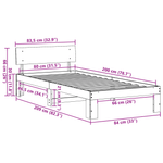 Casa si Gradina - Mobilier - Paturi si accesorii - Paturi - Cadru de pat cu headboard maro cerat 80x200 cm lemn masiv de pin - Infinity.ro