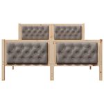 Casa si Gradina - Mobilier - Paturi si accesorii - Paturi - Cadru de pat cu headboard Gri taupe 140 x 190 cm tesatura - Infinity.ro