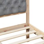 Casa si Gradina - Mobilier - Paturi si accesorii - Paturi - Cadru de pat cu headboard Gri deschis 140 x 200 cm tesatura - Infinity.ro
