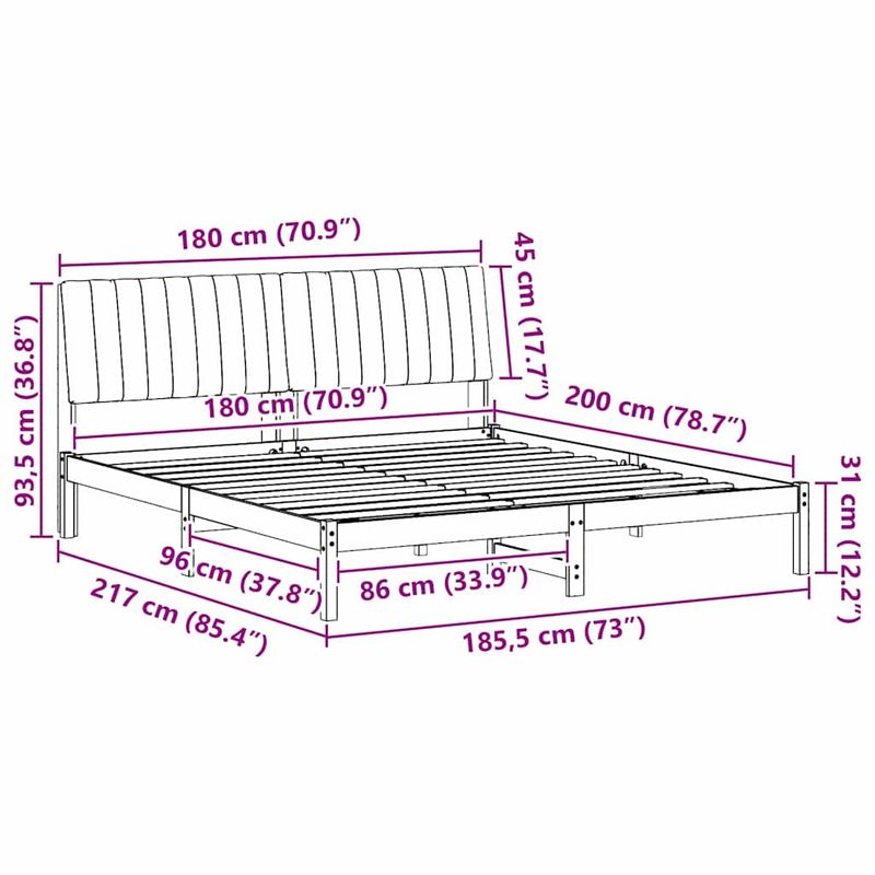Casa si Gradina - Mobilier - Paturi si accesorii - Paturi - Cadru de pat cu headboard Maro 180 x 200 cm tesatura - Infinity.ro