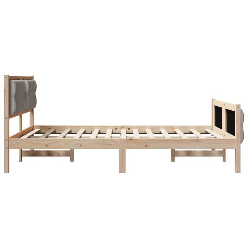Casa si Gradina - Mobilier - Paturi si accesorii - Paturi - Cadru de pat cu headboard Gri taupe 140 x 190 cm tesatura - Infinity.ro