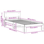 Casa si Gradina - Mobilier - Paturi si accesorii - Paturi - Cadru de pat cu headboard maro cerat 90x200 cm lemn masiv de pin - Infinity.ro