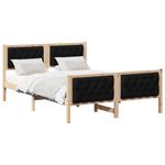 Casa si Gradina - Mobilier - Paturi si accesorii - Paturi - Cadru de pat cu headboard Negru 140 x 200 cm tesatura - Infinity.ro