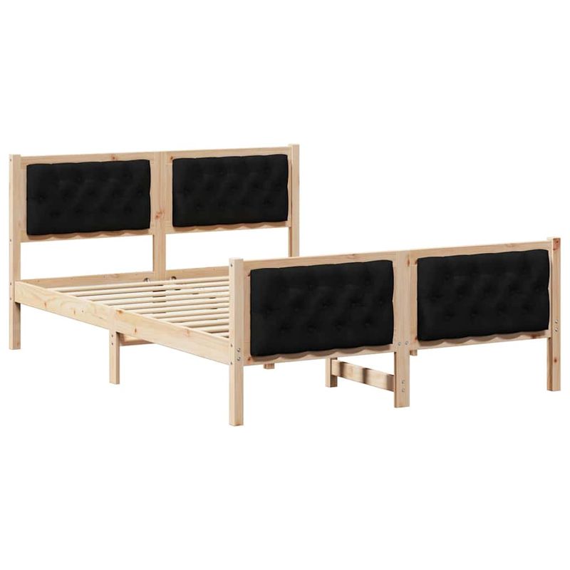 Casa si Gradina - Mobilier - Paturi si accesorii - Paturi - Cadru de pat cu headboard Negru 140 x 200 cm tesatura - Infinity.ro