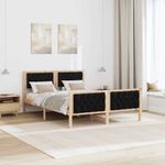 Casa si Gradina - Mobilier - Paturi si accesorii - Paturi - Cadru de pat cu headboard Negru 140 x 200 cm tesatura - Infinity.ro