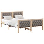 Casa si Gradina - Mobilier - Paturi si accesorii - Paturi - Cadru de pat cu headboard Gri taupe 150 x 200 cm tesatura - Infinity.ro