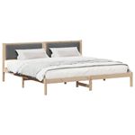 Casa si Gradina - Mobilier - Paturi si accesorii - Paturi - Cadru de pat cu headboard Gri inchis 200 x 200 cm tesatura - Infinity.ro