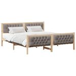 Casa si Gradina - Mobilier - Paturi si accesorii - Paturi - Cadru de pat cu headboard Gri taupe 180 x 200 cm tesatura - Infinity.ro