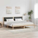 Casa si Gradina - Mobilier - Paturi si accesorii - Paturi - Cadru de pat cu headboard Gri inchis 200 x 200 cm tesatura - Infinity.ro