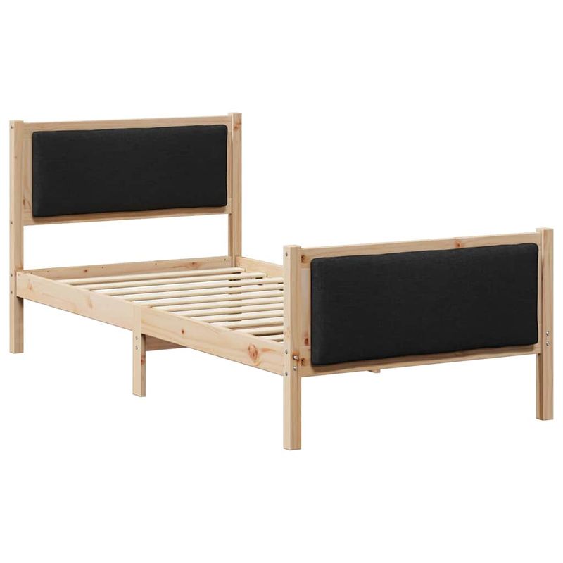 Casa si Gradina - Mobilier - Paturi si accesorii - Paturi - Cadru de pat cu headboard Negru 90 x 190 cm tesatura - Infinity.ro
