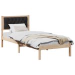 Casa si Gradina - Mobilier - Paturi si accesorii - Paturi - Cadru de pat cu headboard Negru 80 x 200 cm tesatura - Infinity.ro