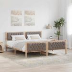 Casa si Gradina - Mobilier - Paturi si accesorii - Paturi - Cadru de pat cu headboard Gri taupe 180 x 200 cm tesatura - Infinity.ro