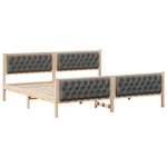 Casa si Gradina - Mobilier - Paturi si accesorii - Paturi - Cadru de pat cu headboard Gri inchis 200 x 200 cm tesatura - Infinity.ro