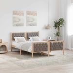 Casa si Gradina - Mobilier - Paturi si accesorii - Paturi - Cadru de pat cu headboard Gri taupe 140 x 200 cm tesatura - Infinity.ro