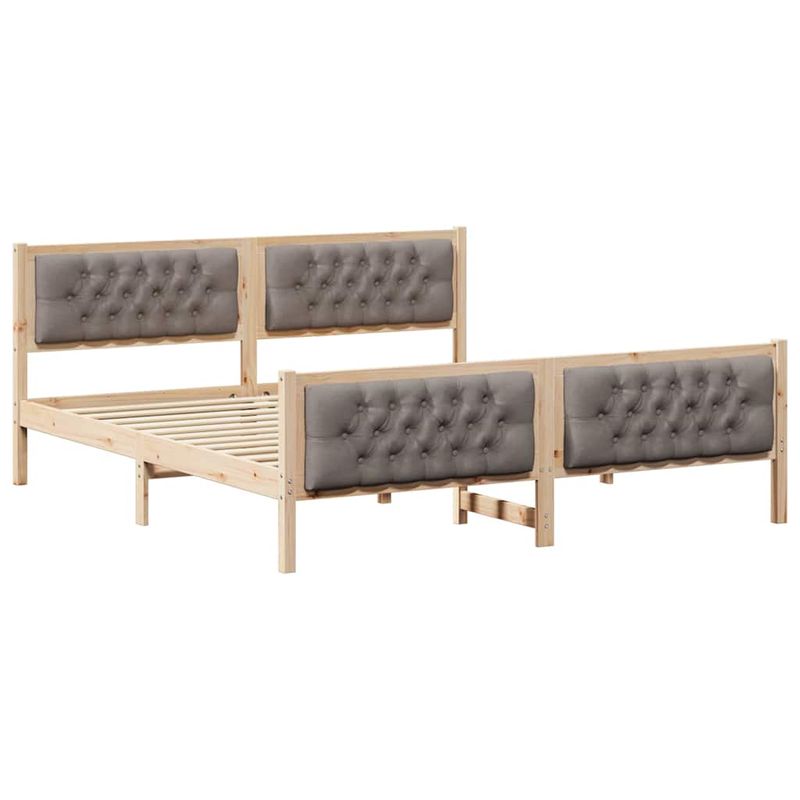 Casa si Gradina - Mobilier - Paturi si accesorii - Paturi - Cadru de pat cu headboard Gri taupe 180 x 200 cm tesatura - Infinity.ro