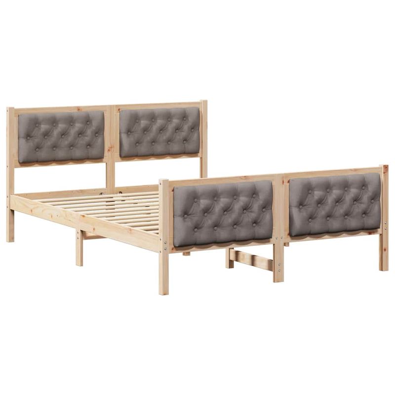 Casa si Gradina - Mobilier - Paturi si accesorii - Paturi - Cadru de pat cu headboard Gri taupe 140 x 200 cm tesatura - Infinity.ro