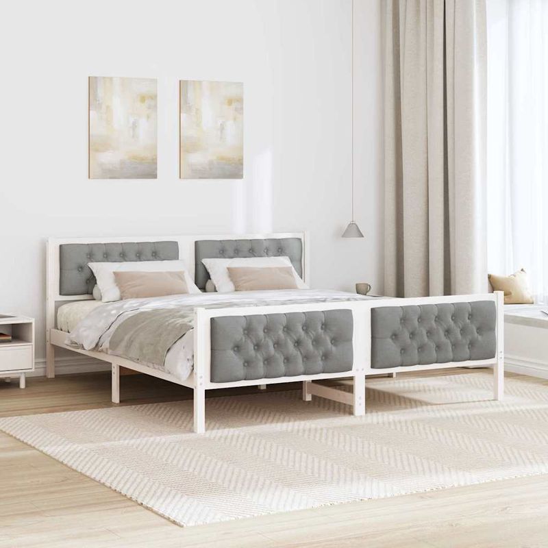 Casa si Gradina - Mobilier - Paturi si accesorii - Paturi - Cadru de pat cu headboard Gri deschis 180 x 200 cm tesatura - Infinity.ro