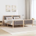 Casa si Gradina - Mobilier - Paturi si accesorii - Paturi - Cadru de pat cu headboard Gri taupe 180 x 200 cm tesatura - Infinity.ro