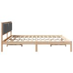 Casa si Gradina - Mobilier - Paturi si accesorii - Paturi - Cadru de pat cu headboard Gri inchis 200 x 200 cm tesatura - Infinity.ro