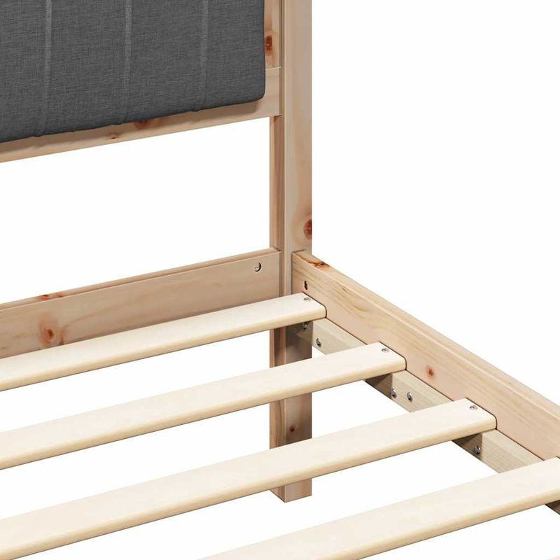 Casa si Gradina - Mobilier - Paturi si accesorii - Paturi - Cadru de pat cu headboard Gri inchis 200 x 200 cm tesatura - Infinity.ro