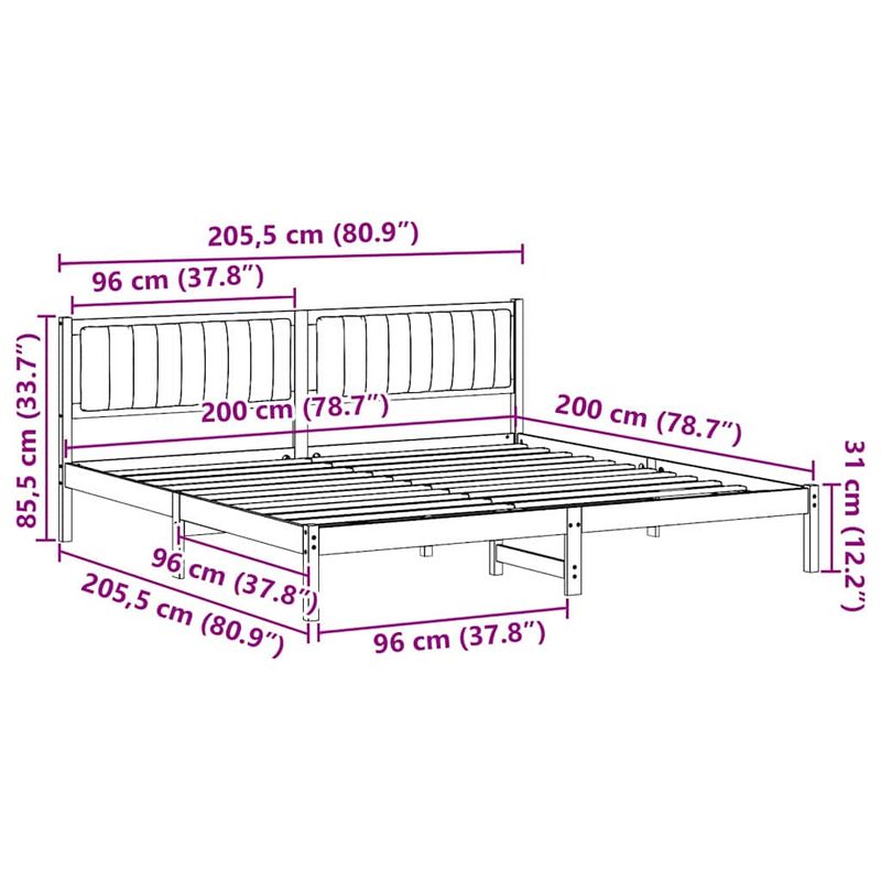 Casa si Gradina - Mobilier - Paturi si accesorii - Paturi - Cadru de pat cu headboard Gri inchis 200 x 200 cm tesatura - Infinity.ro