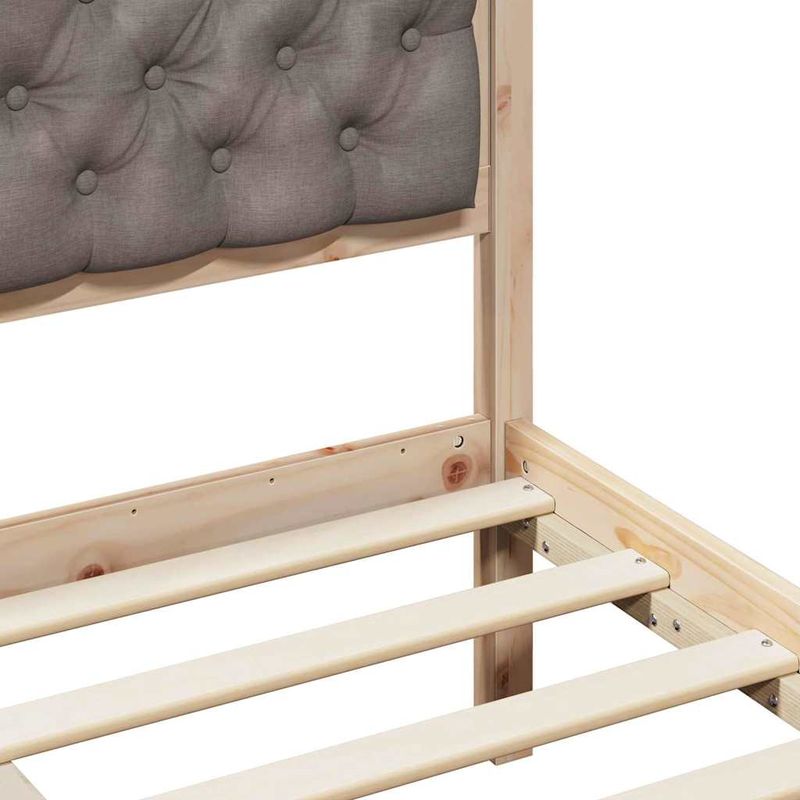 Casa si Gradina - Mobilier - Paturi si accesorii - Paturi - Cadru de pat cu headboard Gri taupe 140 x 200 cm tesatura - Infinity.ro