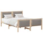 Casa si Gradina - Mobilier - Paturi si accesorii - Paturi - Cadru de pat cu headboard Gri taupe 135 x 190 cm tesatura - Infinity.ro