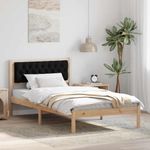 Casa si Gradina - Mobilier - Paturi si accesorii - Paturi - Cadru de pat cu headboard Negru 100 x 200 cm tesatura - Infinity.ro