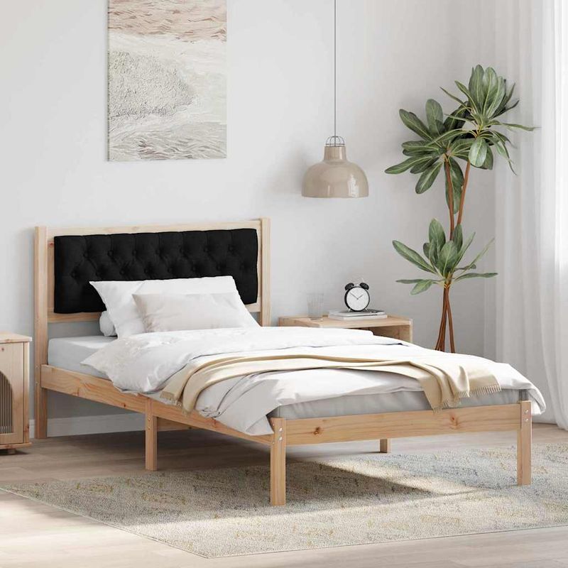 Casa si Gradina - Mobilier - Paturi si accesorii - Paturi - Cadru de pat cu headboard Negru 100 x 200 cm tesatura - Infinity.ro