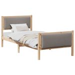 Casa si Gradina - Mobilier - Paturi si accesorii - Paturi - Cadru de pat cu headboard Gri taupe 90 x 200 cm tesatura - Infinity.ro
