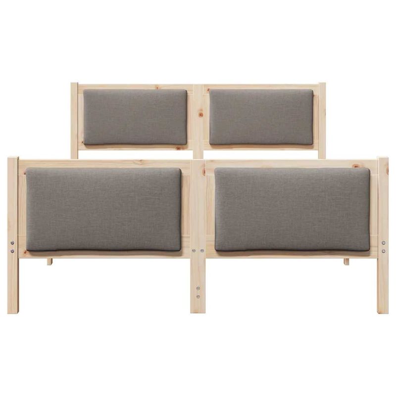Casa si Gradina - Mobilier - Paturi si accesorii - Paturi - Cadru de pat cu headboard Gri taupe 135 x 190 cm tesatura - Infinity.ro