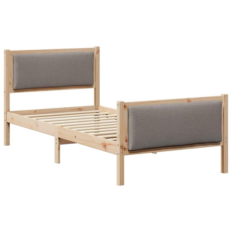 Casa si Gradina - Mobilier - Paturi si accesorii - Paturi - Cadru de pat cu headboard Gri taupe 90 x 200 cm tesatura - Infinity.ro