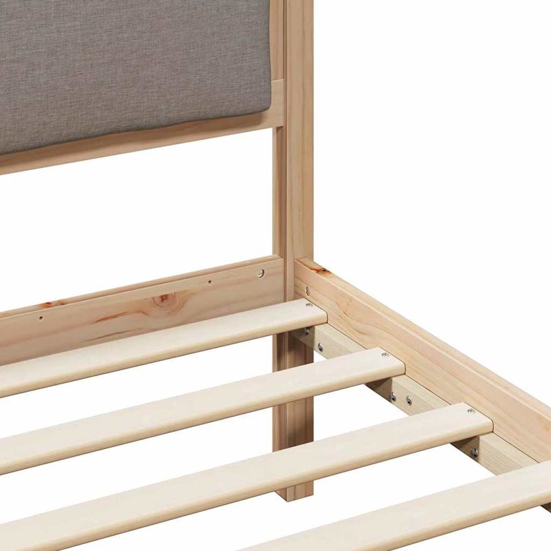 Casa si Gradina - Mobilier - Paturi si accesorii - Paturi - Cadru de pat cu headboard Gri taupe 135 x 190 cm tesatura - Infinity.ro