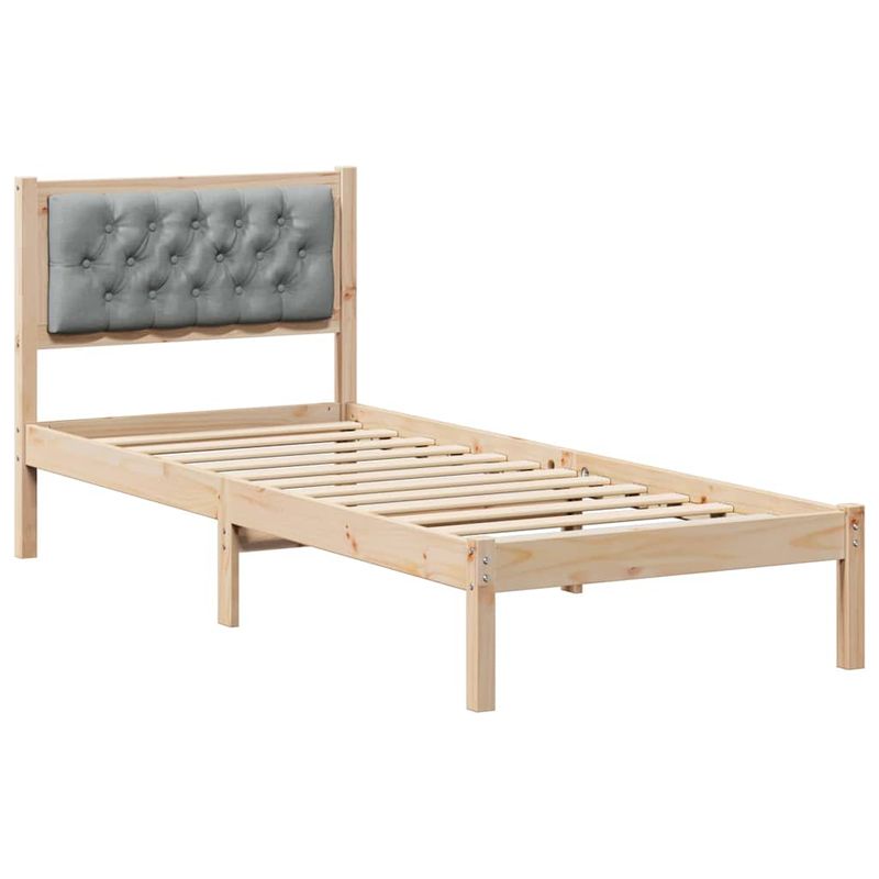 Casa si Gradina - Mobilier - Paturi si accesorii - Paturi - Cadru de pat cu headboard Gri deschis 90 x 190 cm tesatura - Infinity.ro