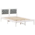 Casa si Gradina - Mobilier - Paturi si accesorii - Paturi - Cadru de pat cu headboard Gri deschis 120 x 190 cm tesatura - Infinity.ro
