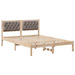 Casa si Gradina - Mobilier - Paturi si accesorii - Paturi - Cadru de pat cu headboard Gri taupe 140 x 190 cm tesatura - Infinity.ro