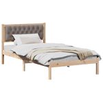 Casa si Gradina - Mobilier - Paturi si accesorii - Paturi - Cadru de pat cu headboard Gri taupe 100 x 200 cm tesatura - Infinity.ro